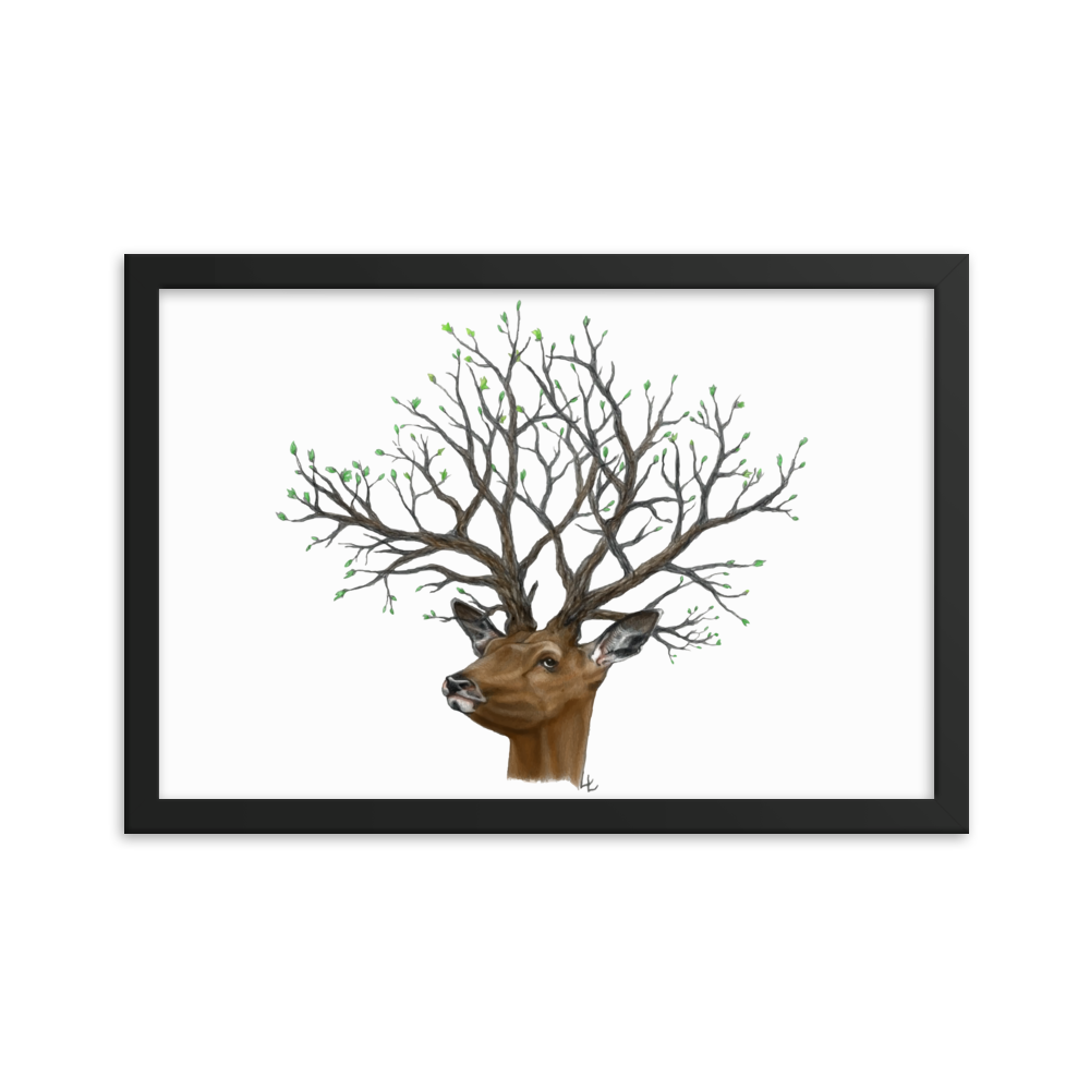 Arbor deer - Inramat tryck