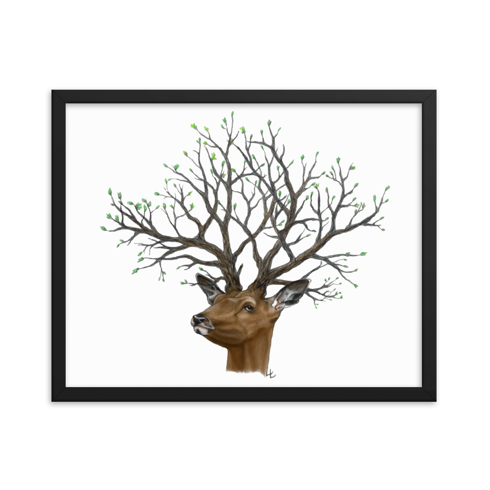 Arbor deer - Inramat tryck