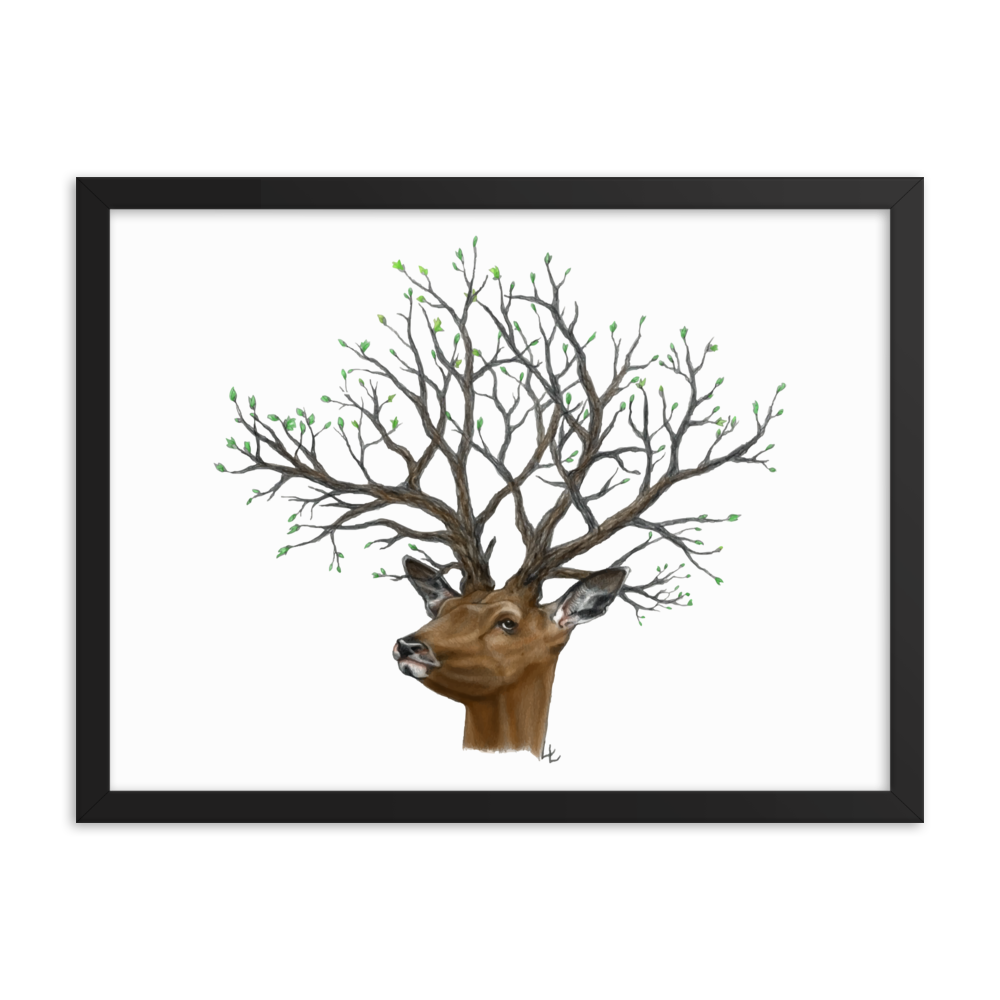 Arbor deer - Inramat tryck