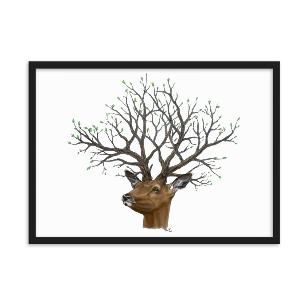 Arbor deer - Inramat tryck