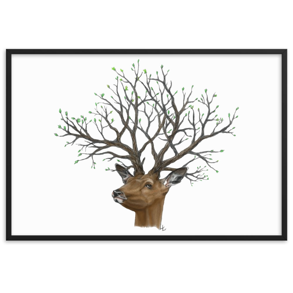 Arbor deer - Inramat tryck