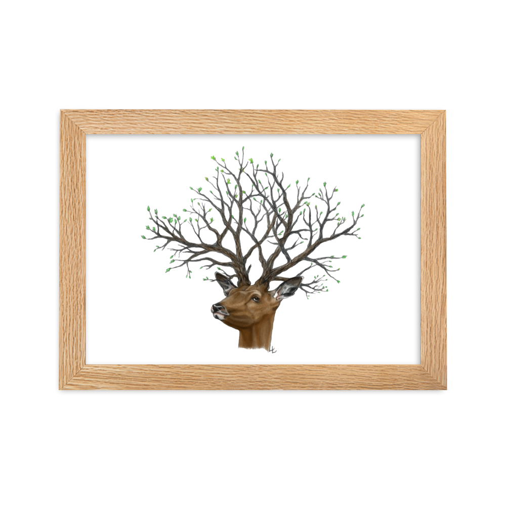 Arbor deer - Inramat tryck