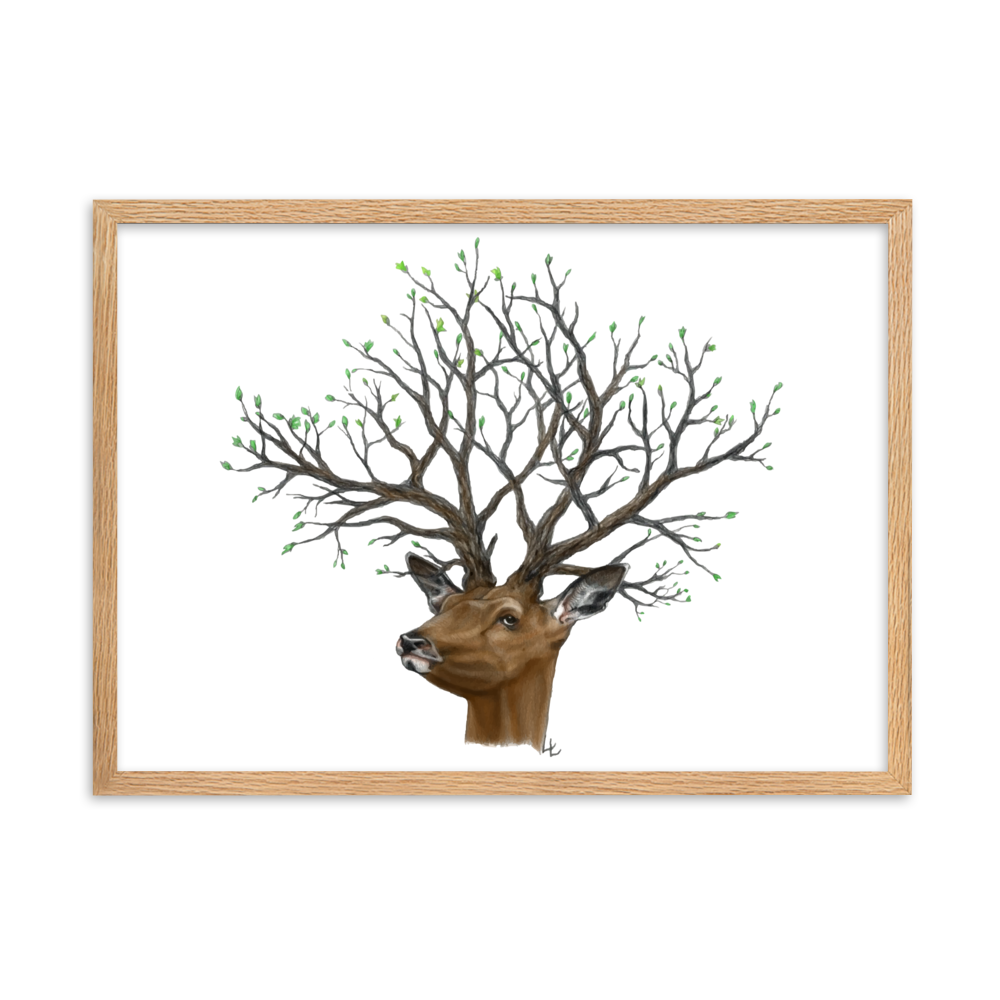 Arbor deer - Inramat tryck