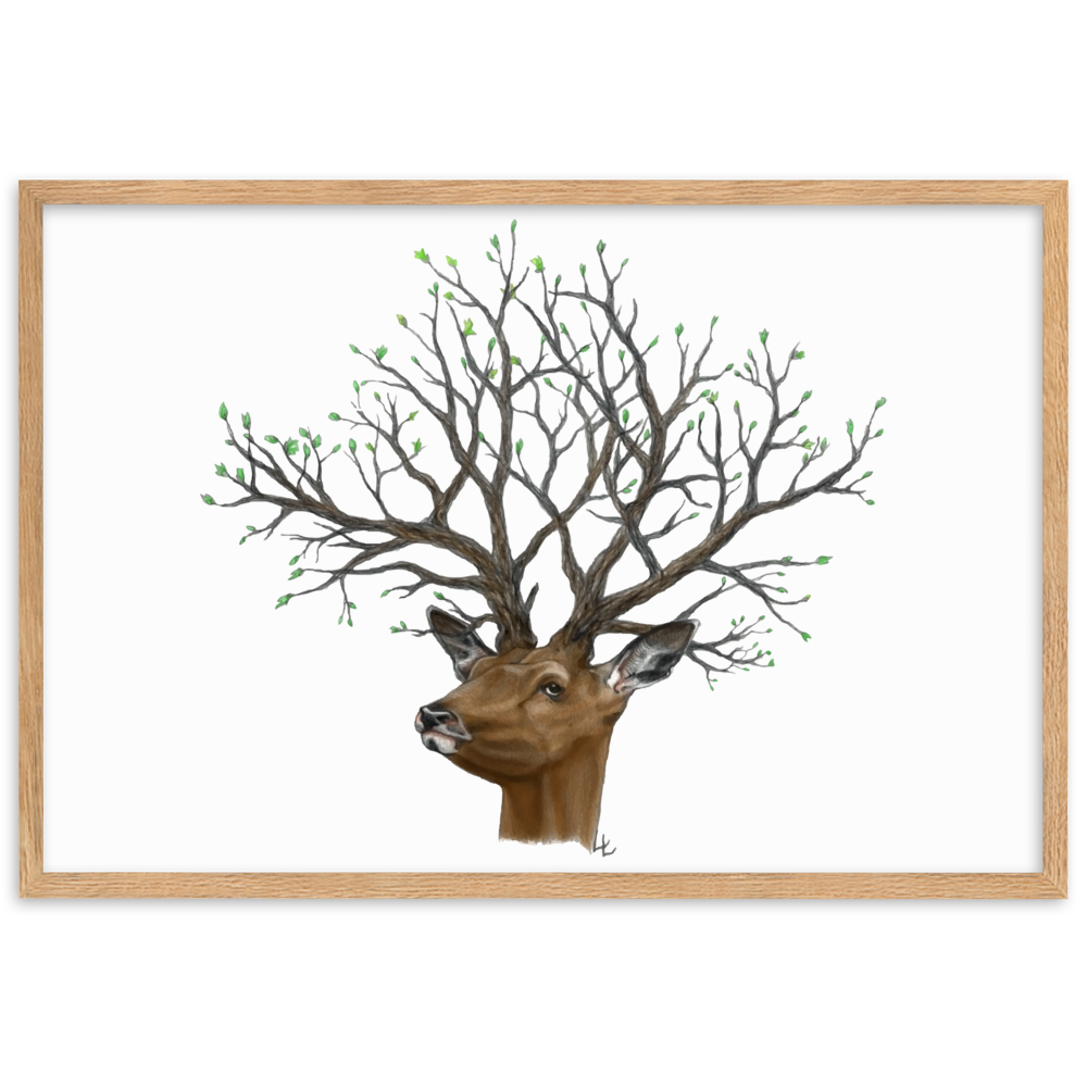 Arbor deer - Inramat tryck
