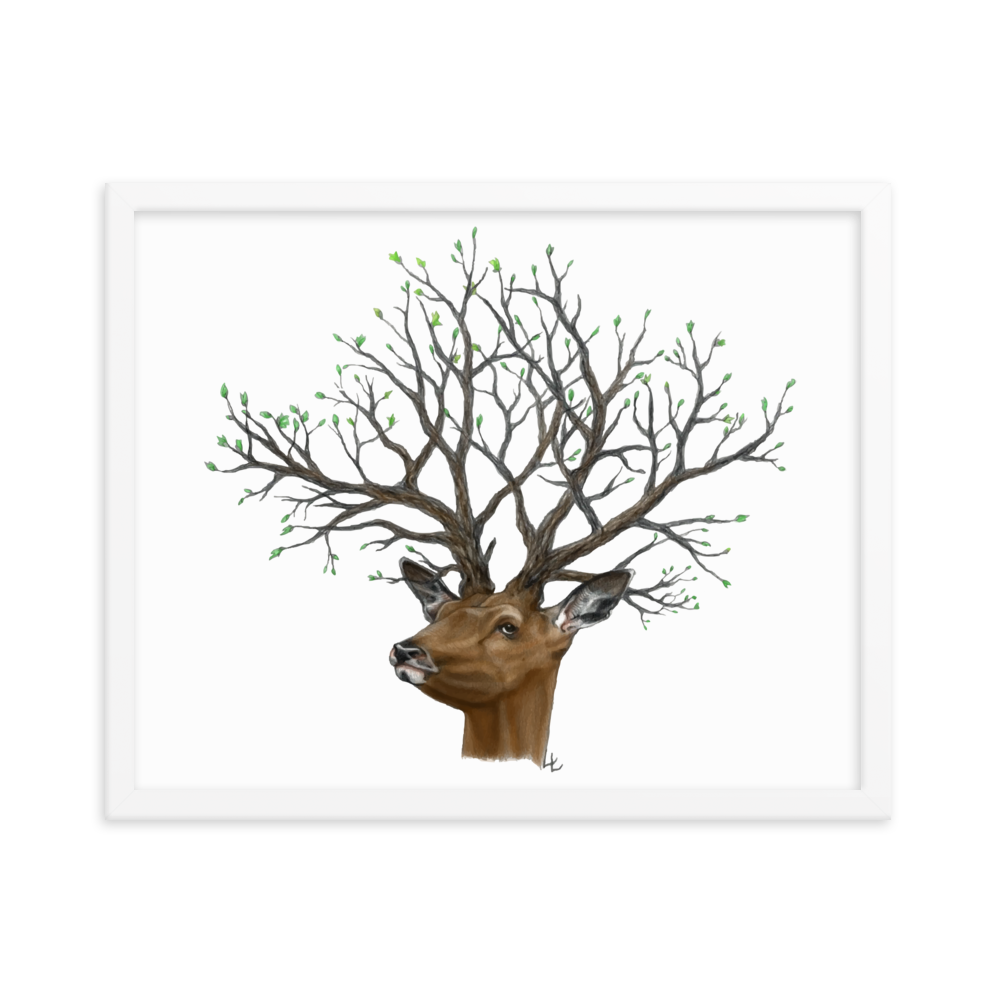 Arbor deer - Inramat tryck