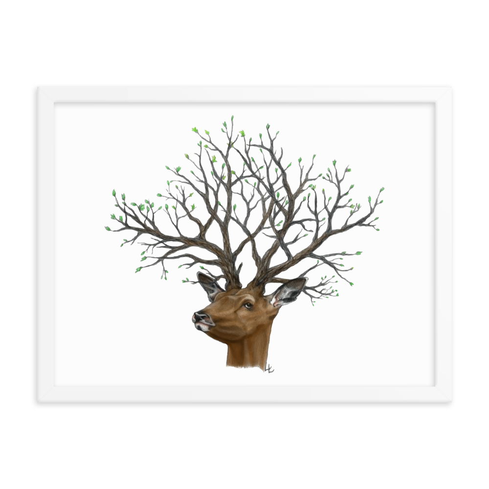 Arbor deer - Inramat tryck