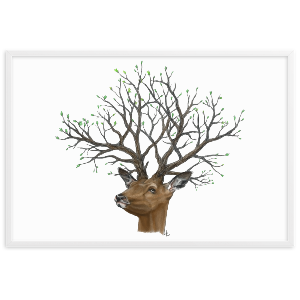 Arbor deer - Inramat tryck