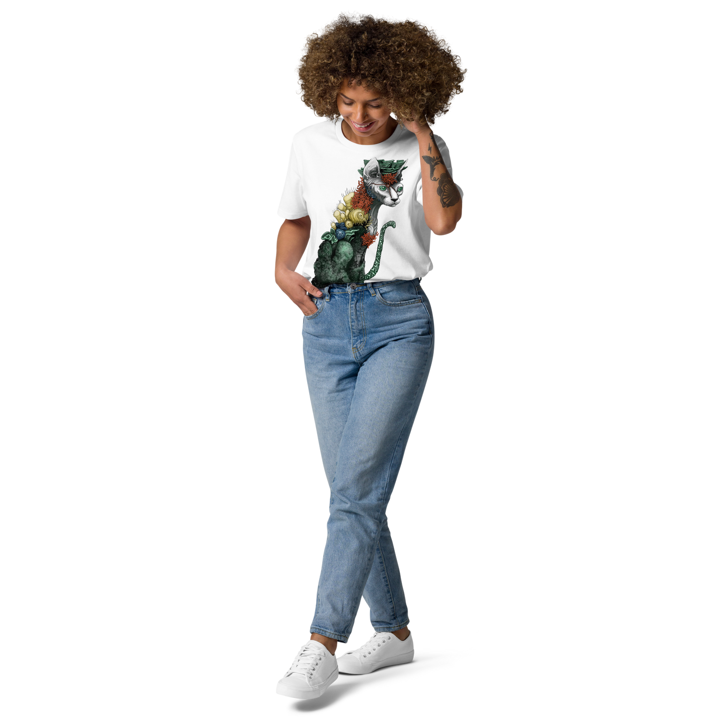 Reefcat I i färg - Unisex ekologisk bomulls t-shirt