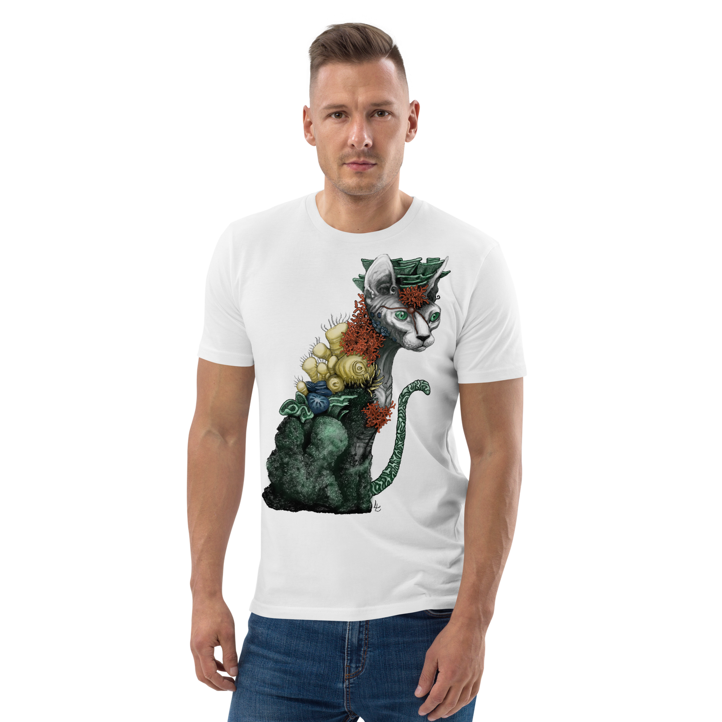 Reefcat I i färg - Unisex ekologisk bomulls t-shirt