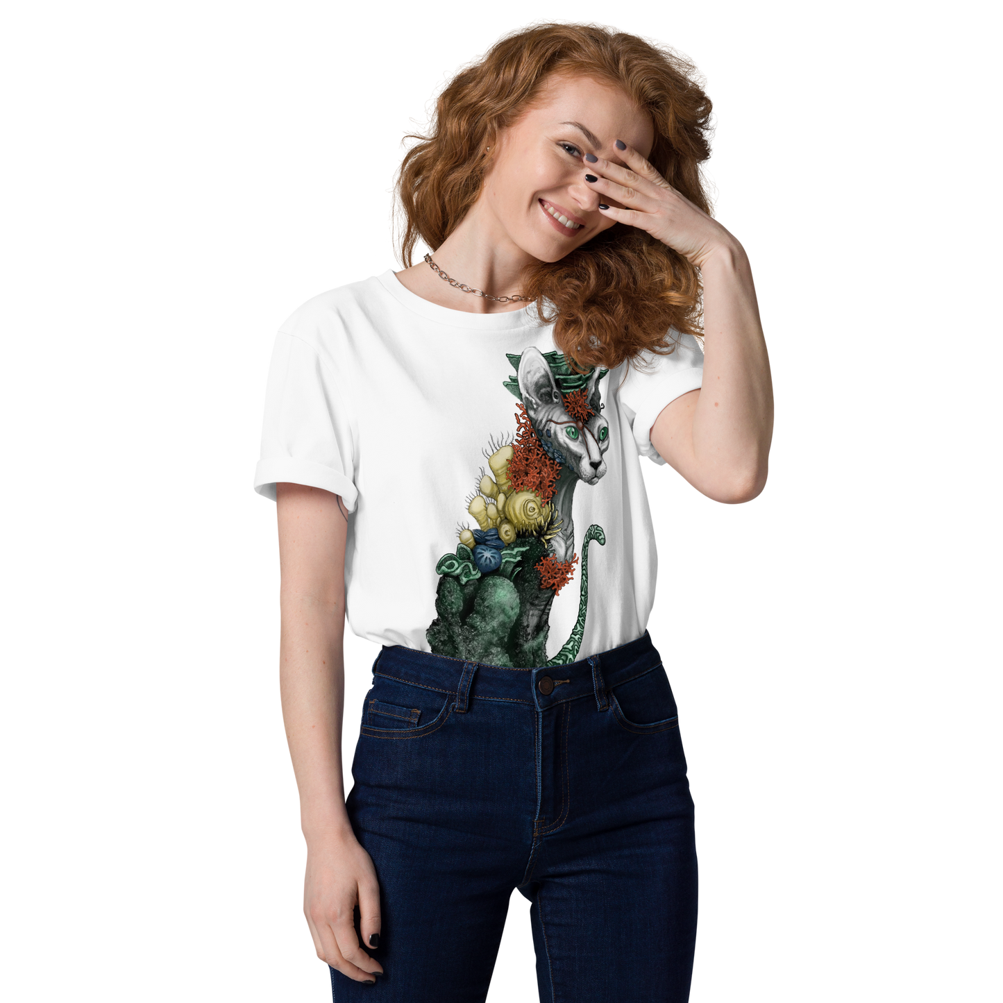 Reefcat I i färg - Unisex ekologisk bomulls t-shirt