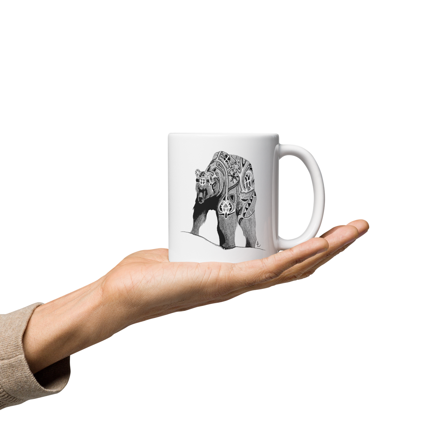 Embroidered bear - Mugg 325ml